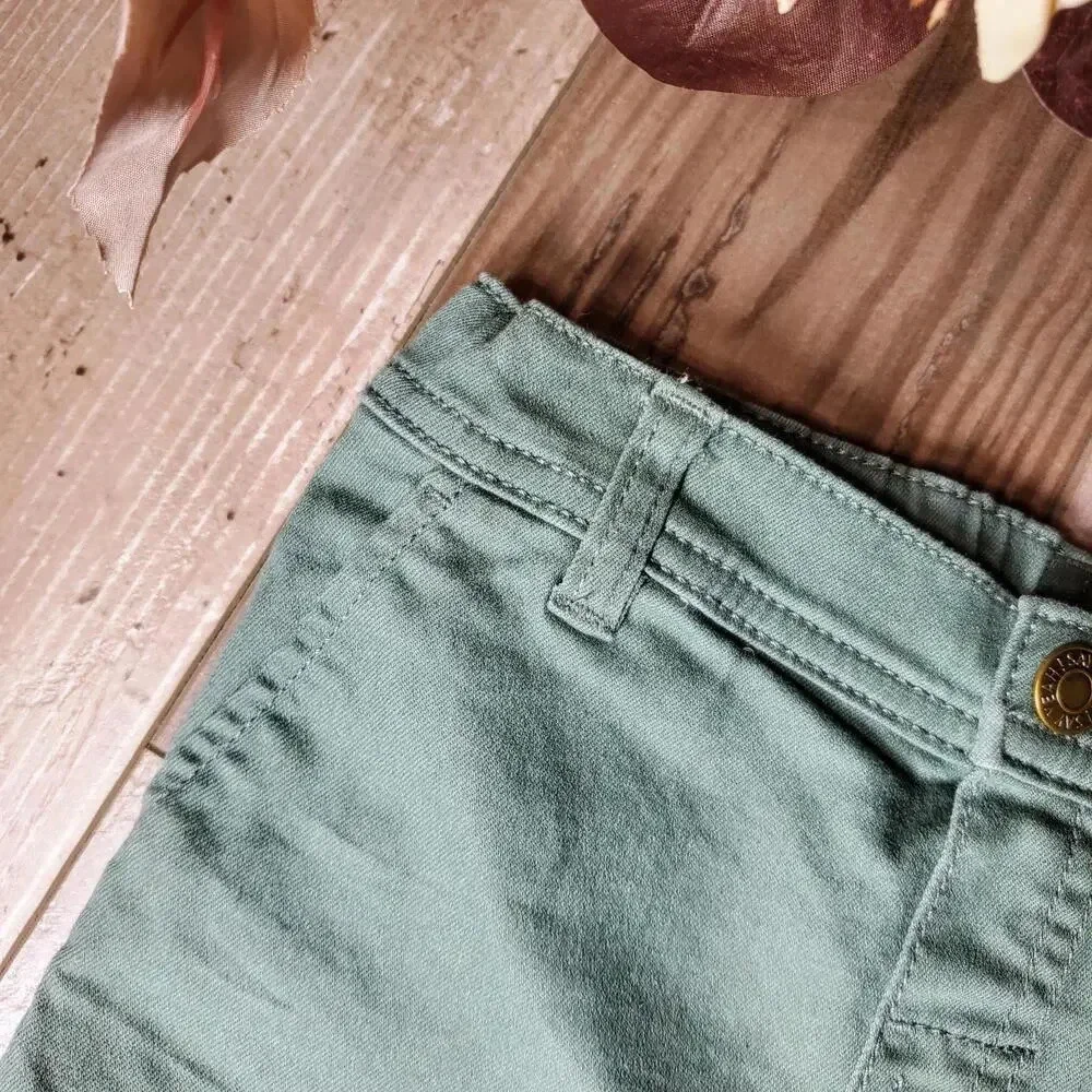 NWOT H&M Twill Trousers with Braces - Long - Khaki Green - Size 9M